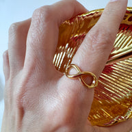 Infinite Shape Golden Steel Ring