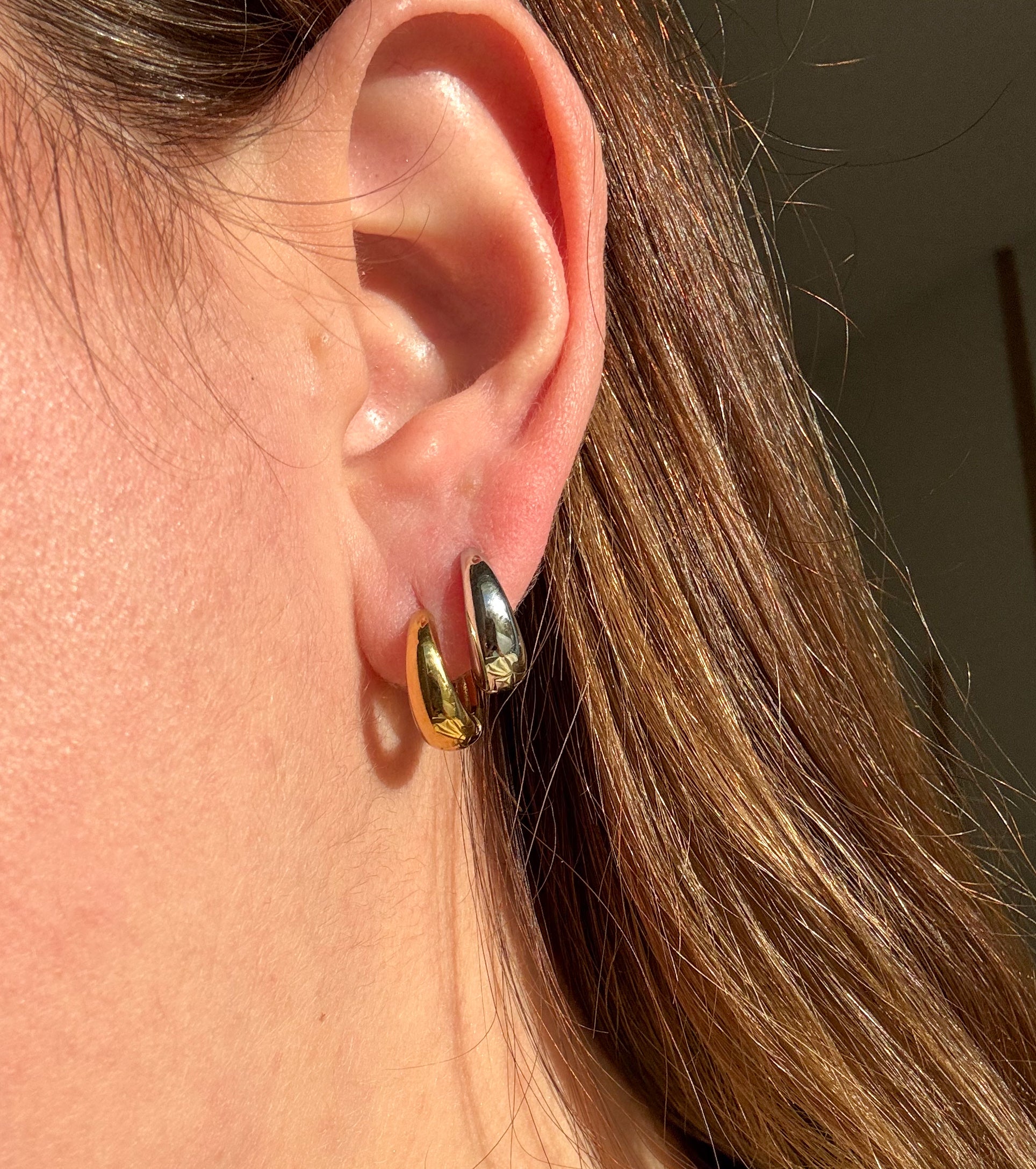 Gold & Silver Oval Hoops