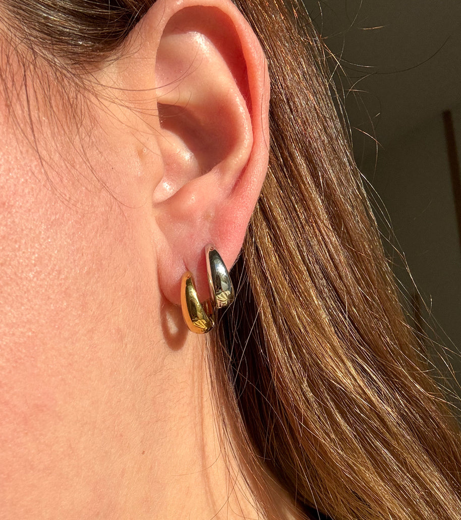 Gold & Silver Oval Hoops