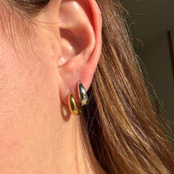 Gold & Silver Oval Hoops