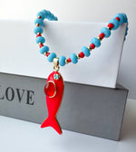 Load image into Gallery viewer, Cadena Pez Rojo y Azul
