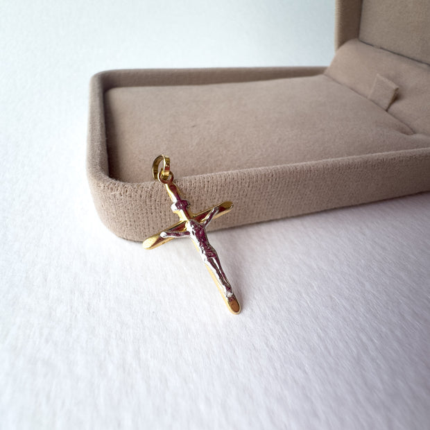 Bicolour Crucifix in 18K Gold (750) 🇮🇹
