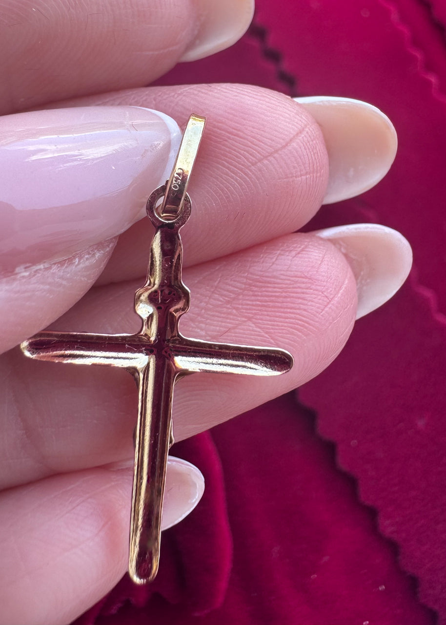 Crucifijo Bicolor en Oro 18K (750)