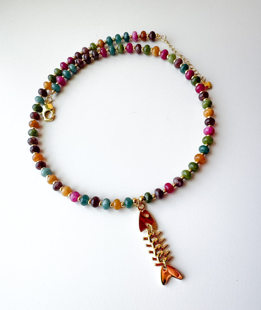 Cadena Silueta de Pez Dorado