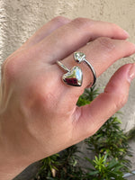 Load image into Gallery viewer, Stainless Steel Ring Adjustable Silver Hearts
