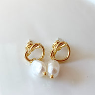Golden Pearls Style Earrings