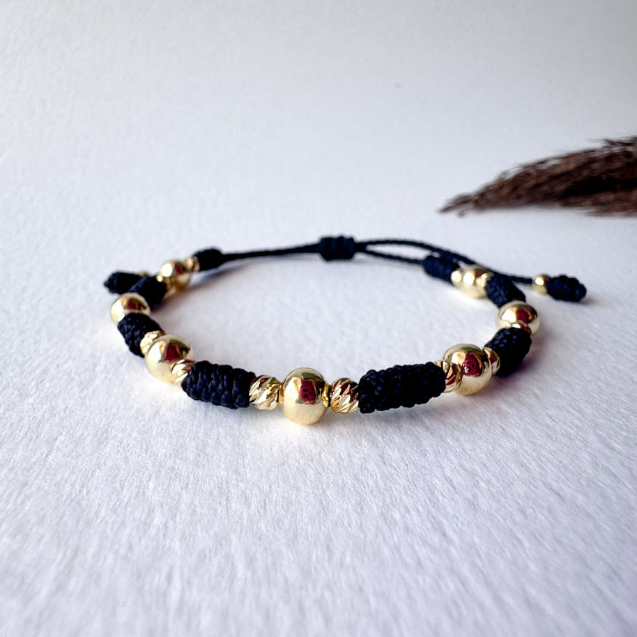 Red or Black Threads Golden Balls Style Bracelets