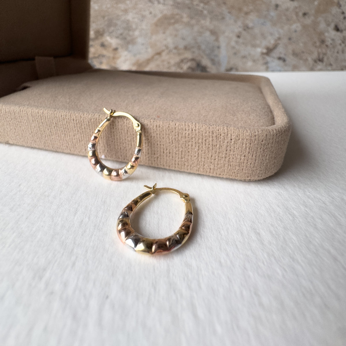 3 Gold Hoops 14k Solid Gold Earrings
