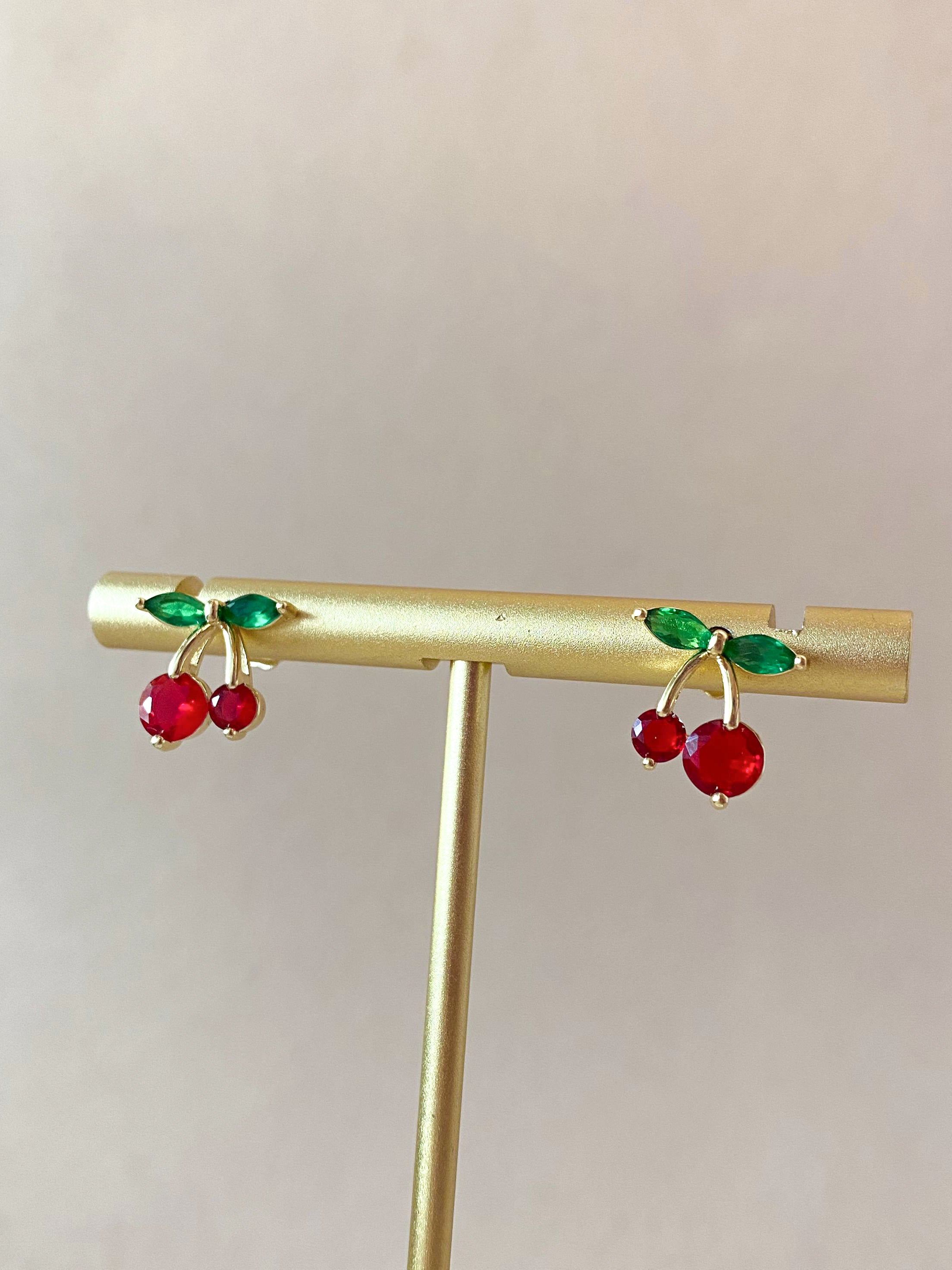 Cherry Red Style Earrings
