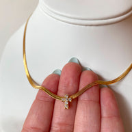 Snake Chain Golden Steel Cross Necklace