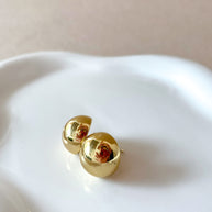 Golden Steel Circular Medium Earrings