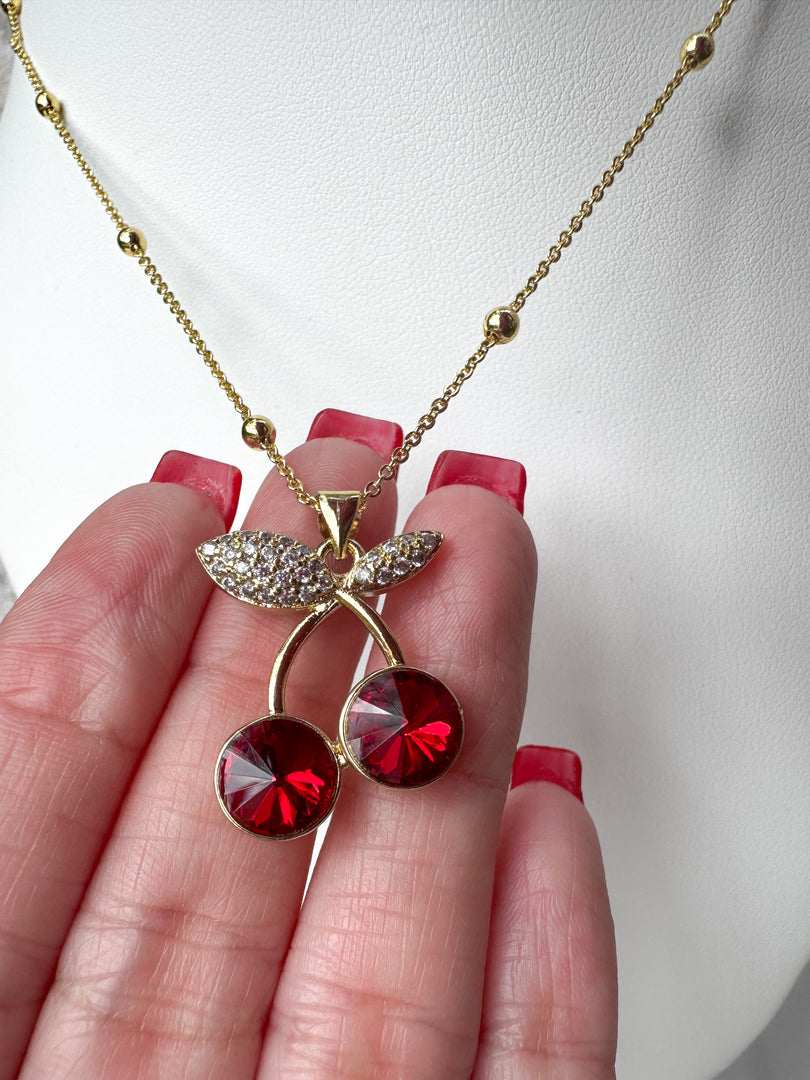 Shiny Cherry Red Necklace