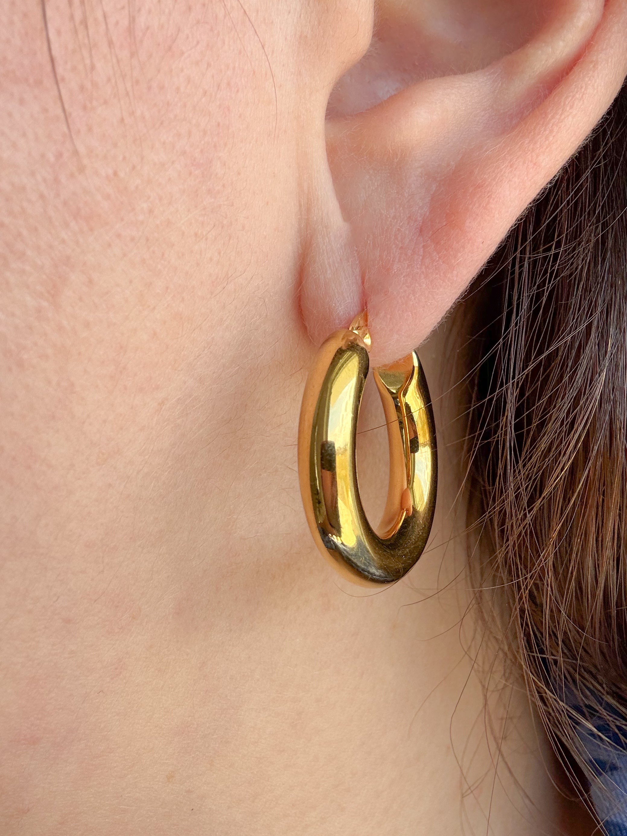 Big Golden Plain Steel Hoops