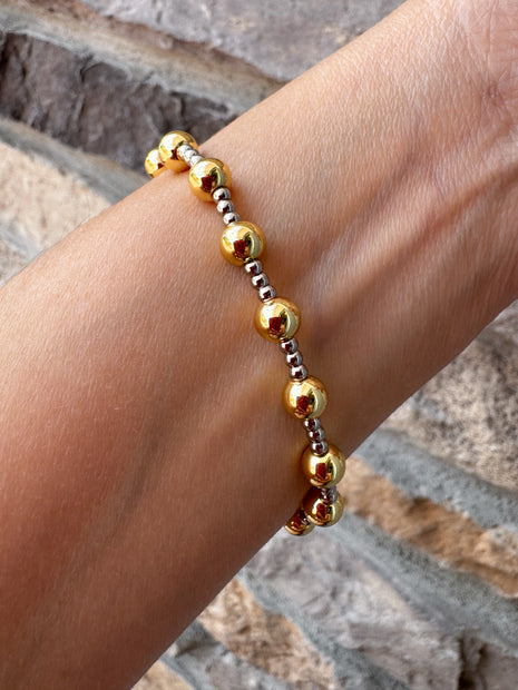 Pulsera Elastica Balines Gold & Silver