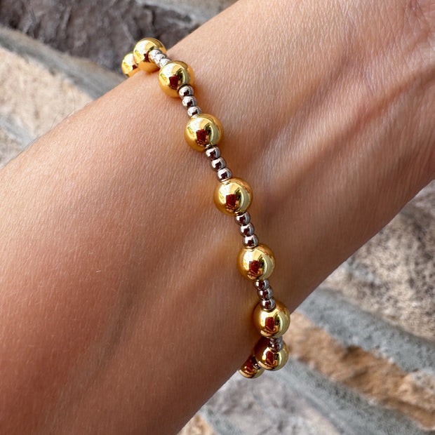 Pulsera Elastica Balines Gold & Silver