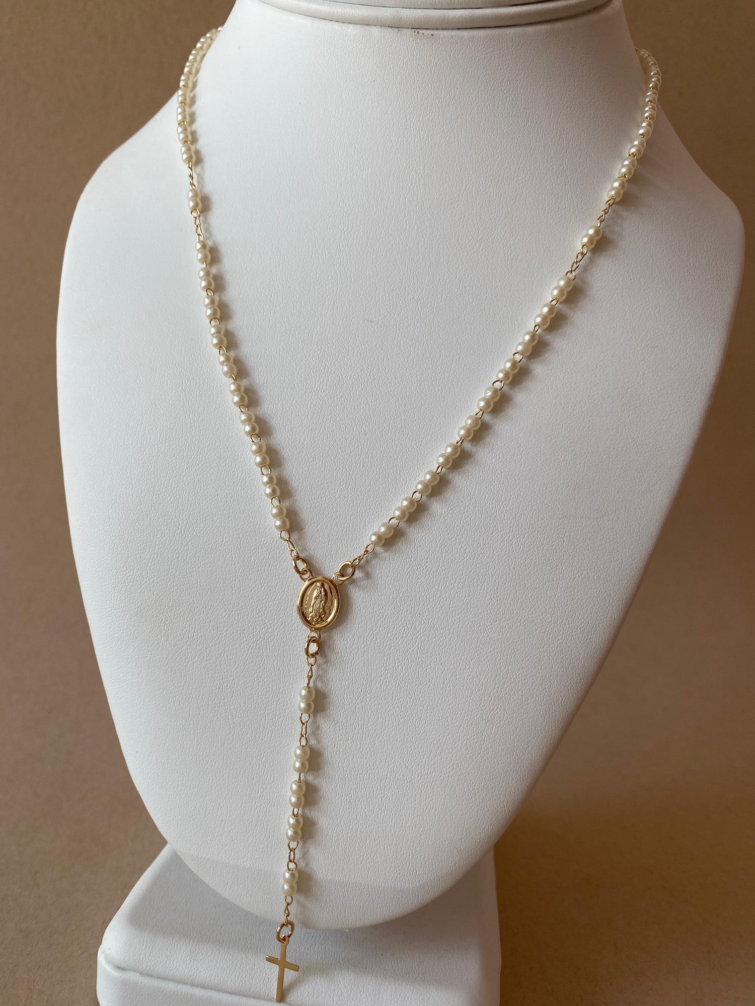 Guadalupe Virgin Pearls Rosary