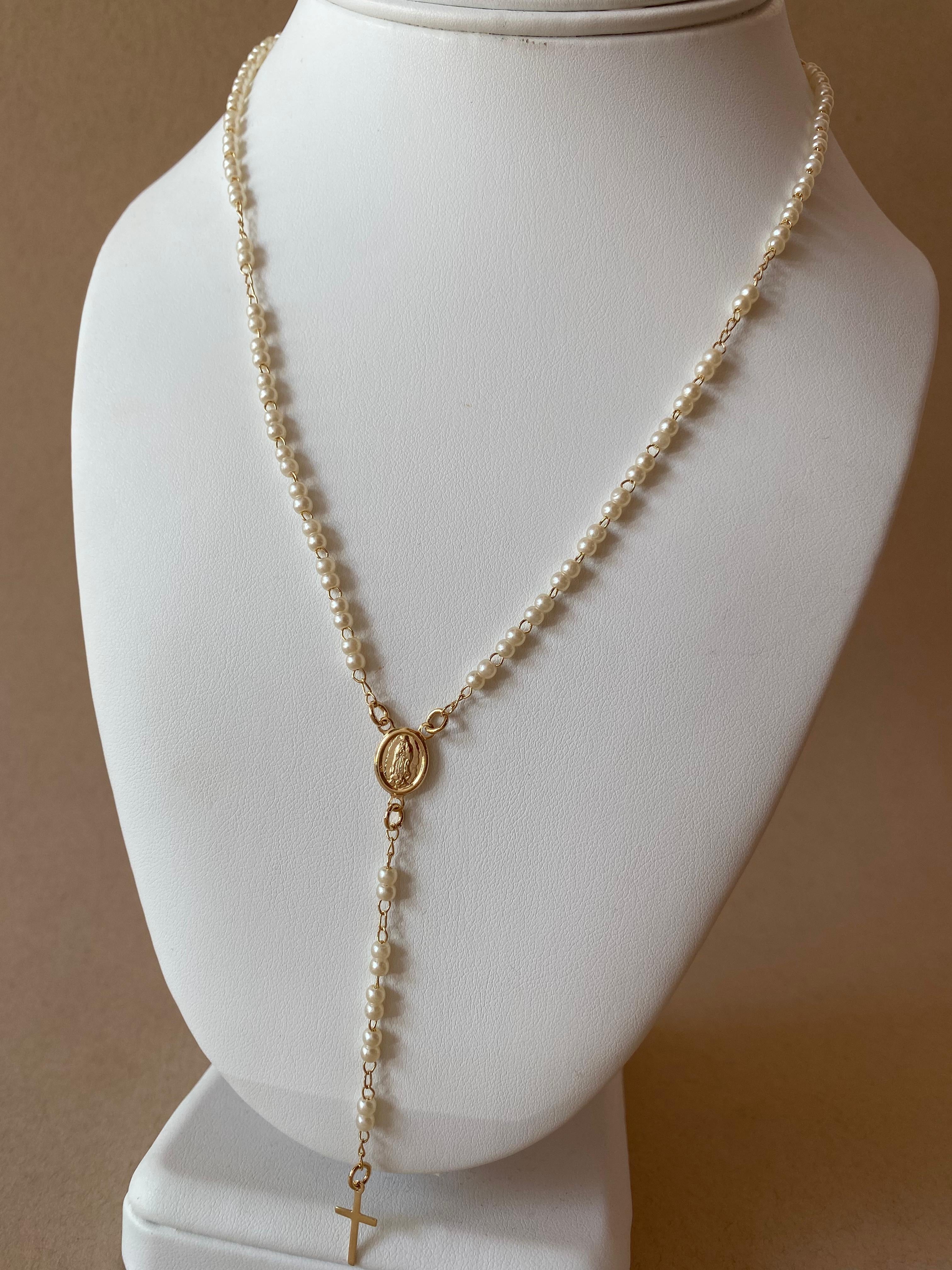 Guadalupe Virgin Pearls Rosary