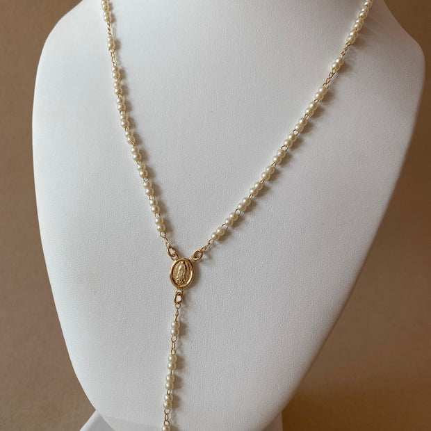 Guadalupe Virgin Pearls Rosary
