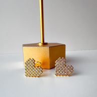 Aretes Corazon Cristales Claros