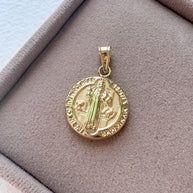 St. Benedict Medal 18k Solid Gold Hollow Charm