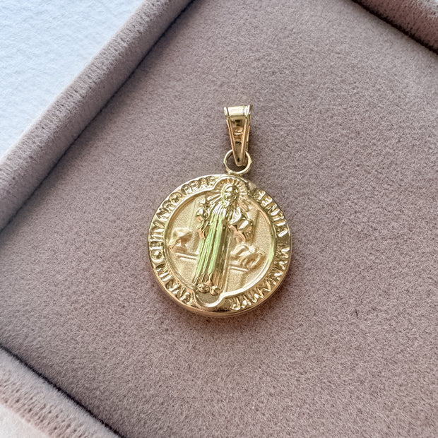 St. Benedict Medal 18k Solid Gold Hollow Charm