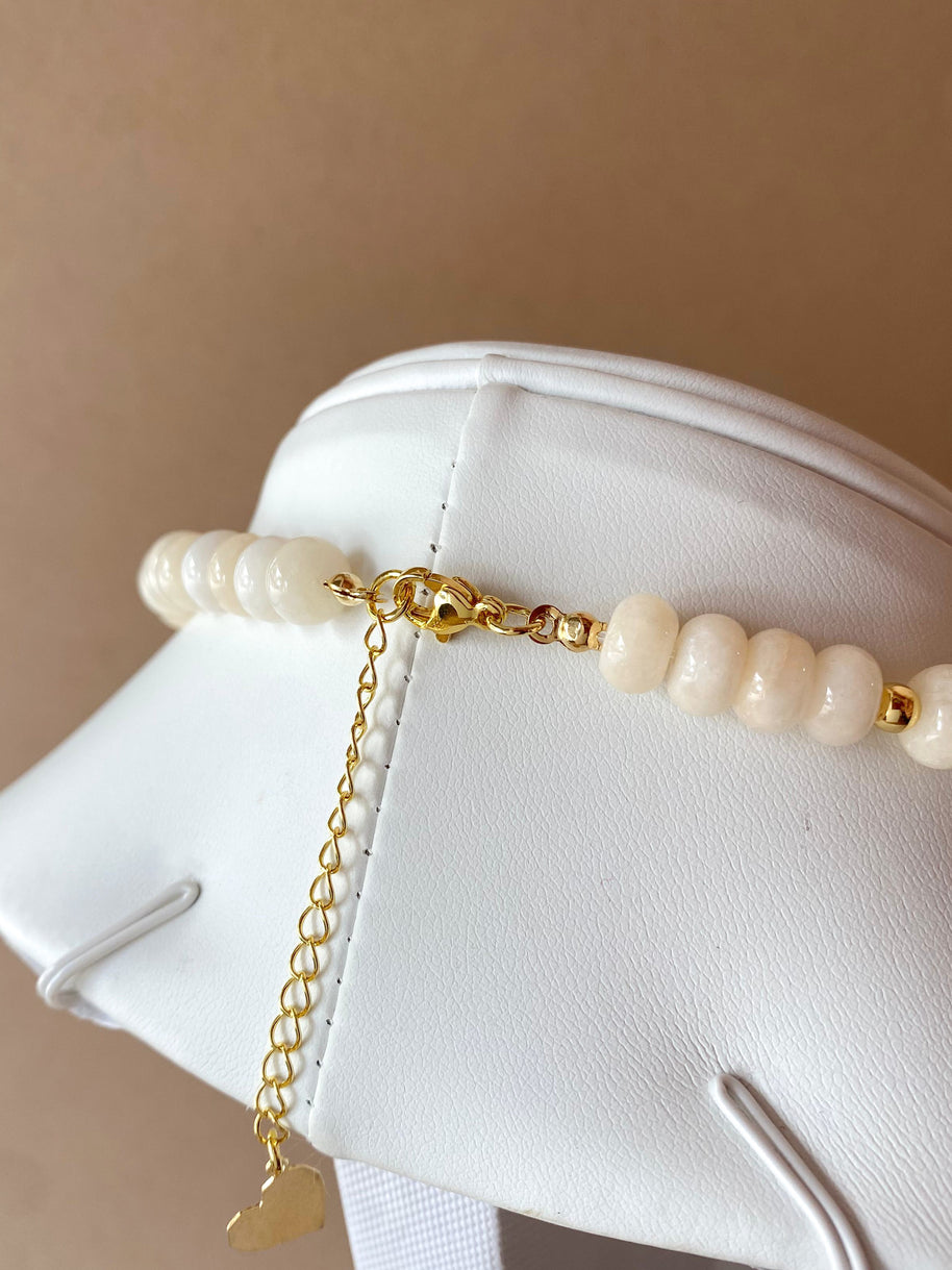 White Morganita Beads Necklace