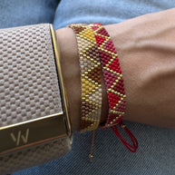 Miyuki Red or Beige Traingle Style Adjustable Bracelet