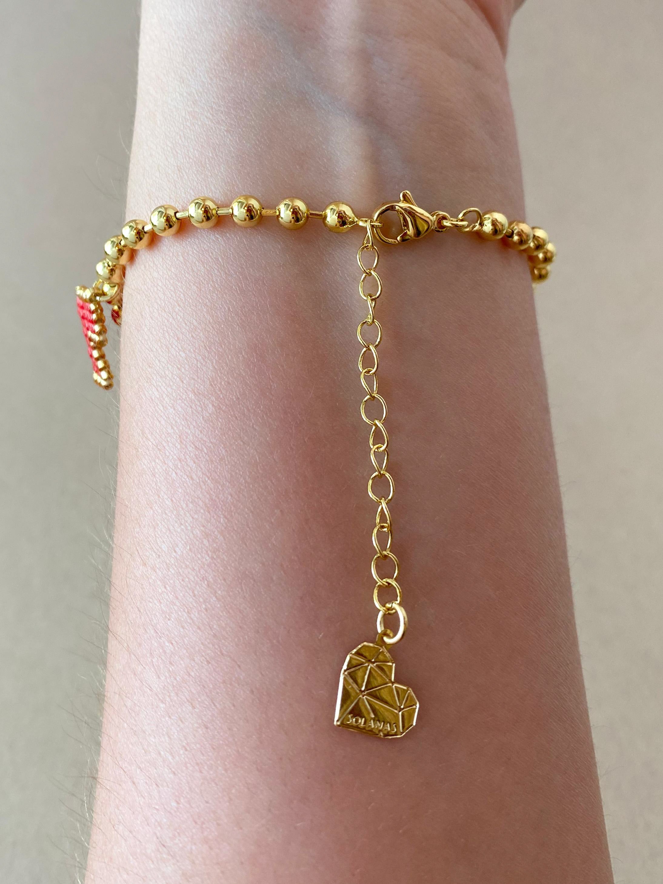 Multi Red & Pink Heart Miyuki Bracelet