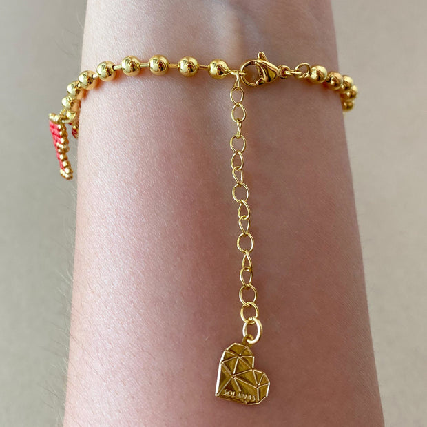 Multi Red & Pink Heart Miyuki Bracelet