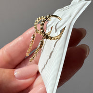Crystal Drop 14k Solid Gold Hoops