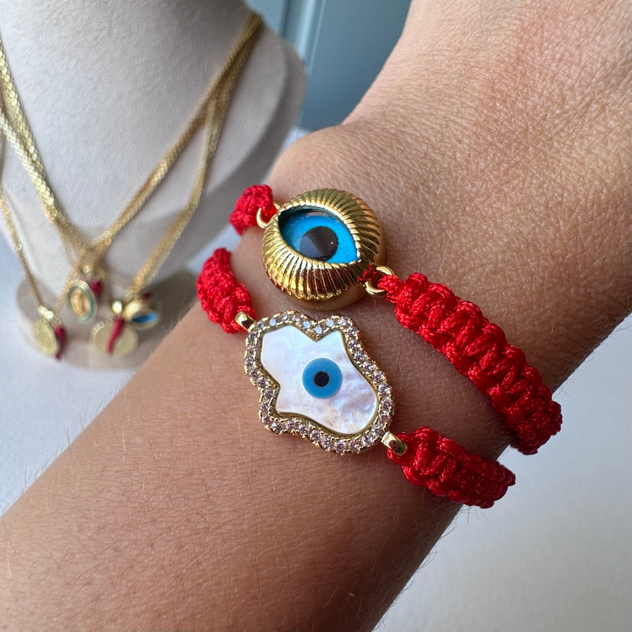 Evil Eye and Hamsa Red Threads Bracelets