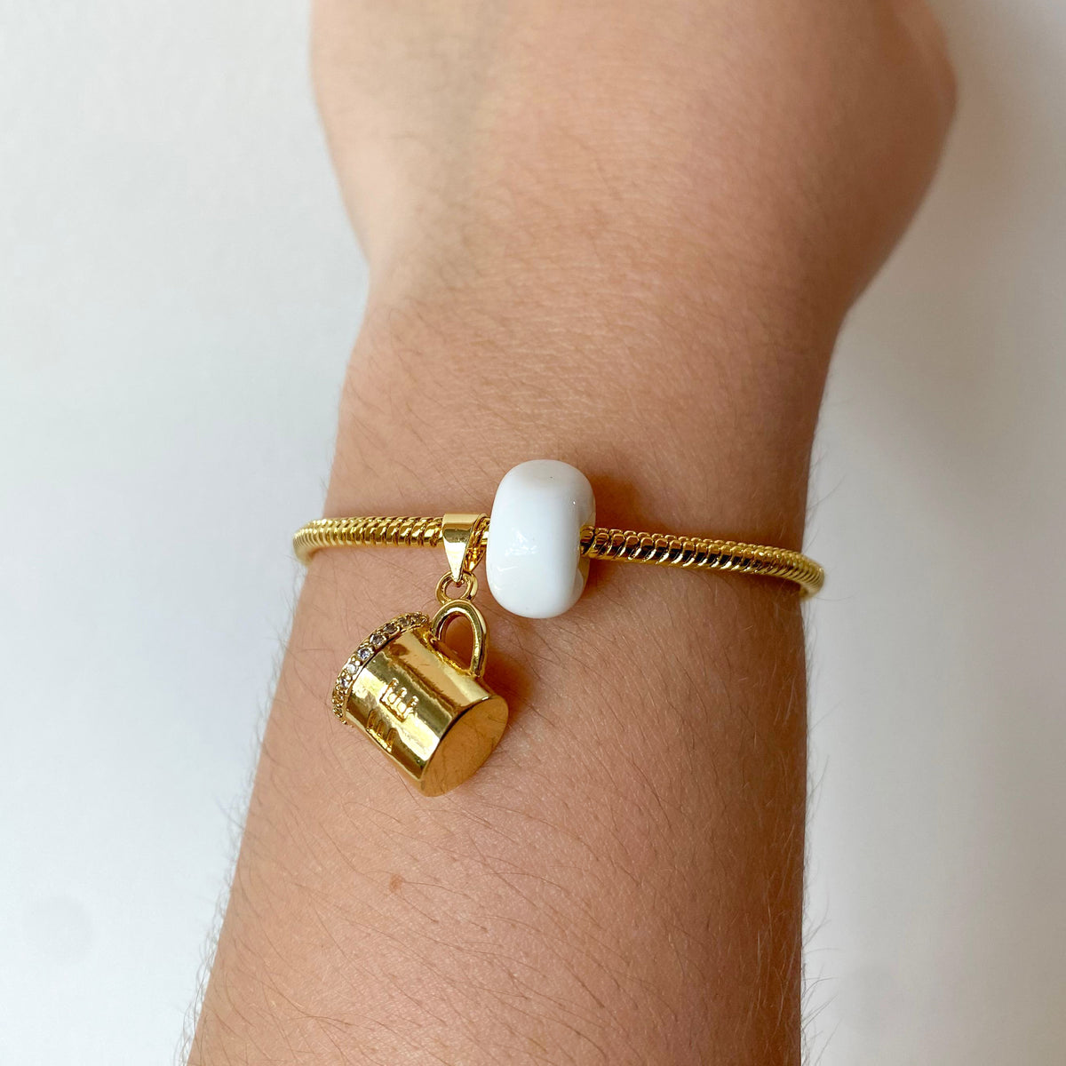 Coffee Cup and White Turkish Bracelet