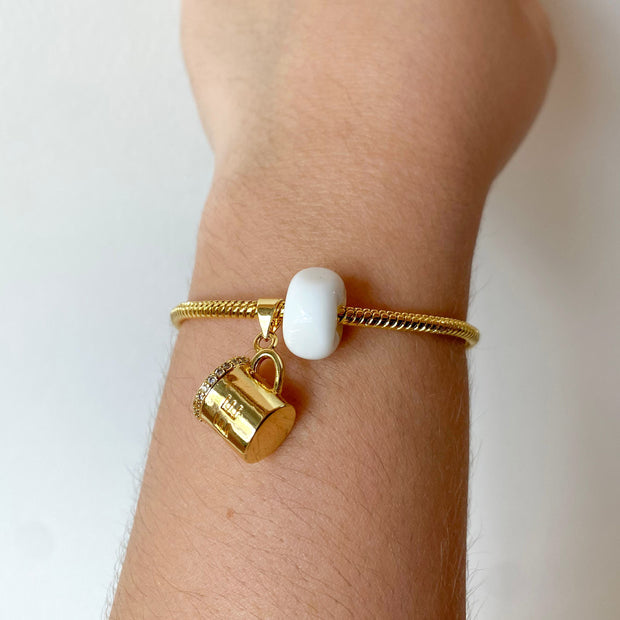 Coffee Cup and White Turkish Bracelet