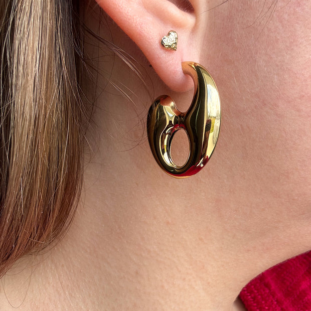 Aretes Grano de Cafe Grande Gold