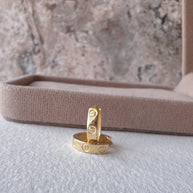 Screw 18k Solid Gold Hoops