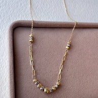 Silver & Gold Chain Italy 14k Solid Gold Necklace