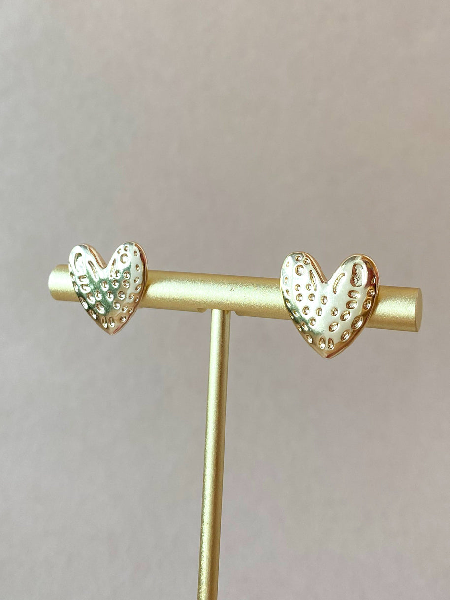 Medium Heart Golden Shape Earrings