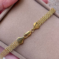 Chinese Fabric Bismark Chain 18k Solid Gold Necklace
