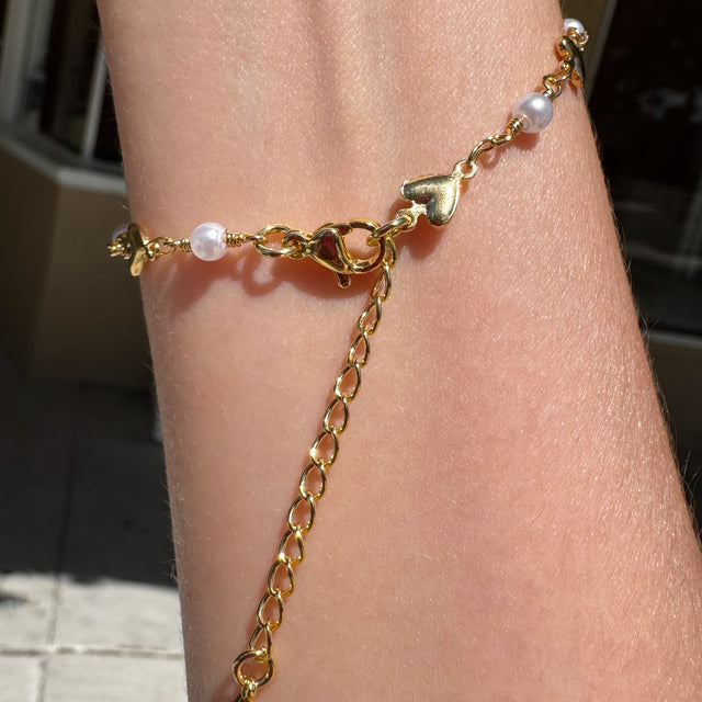 Bracelet Heart and Pearl Pattern