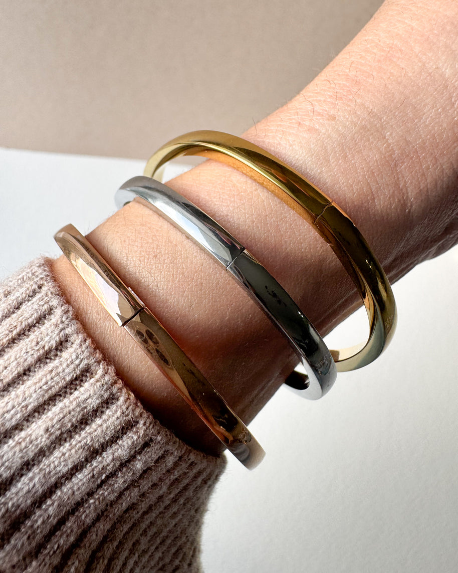 Golden, Silver & Rose Gold Plain Bangle Bracelet