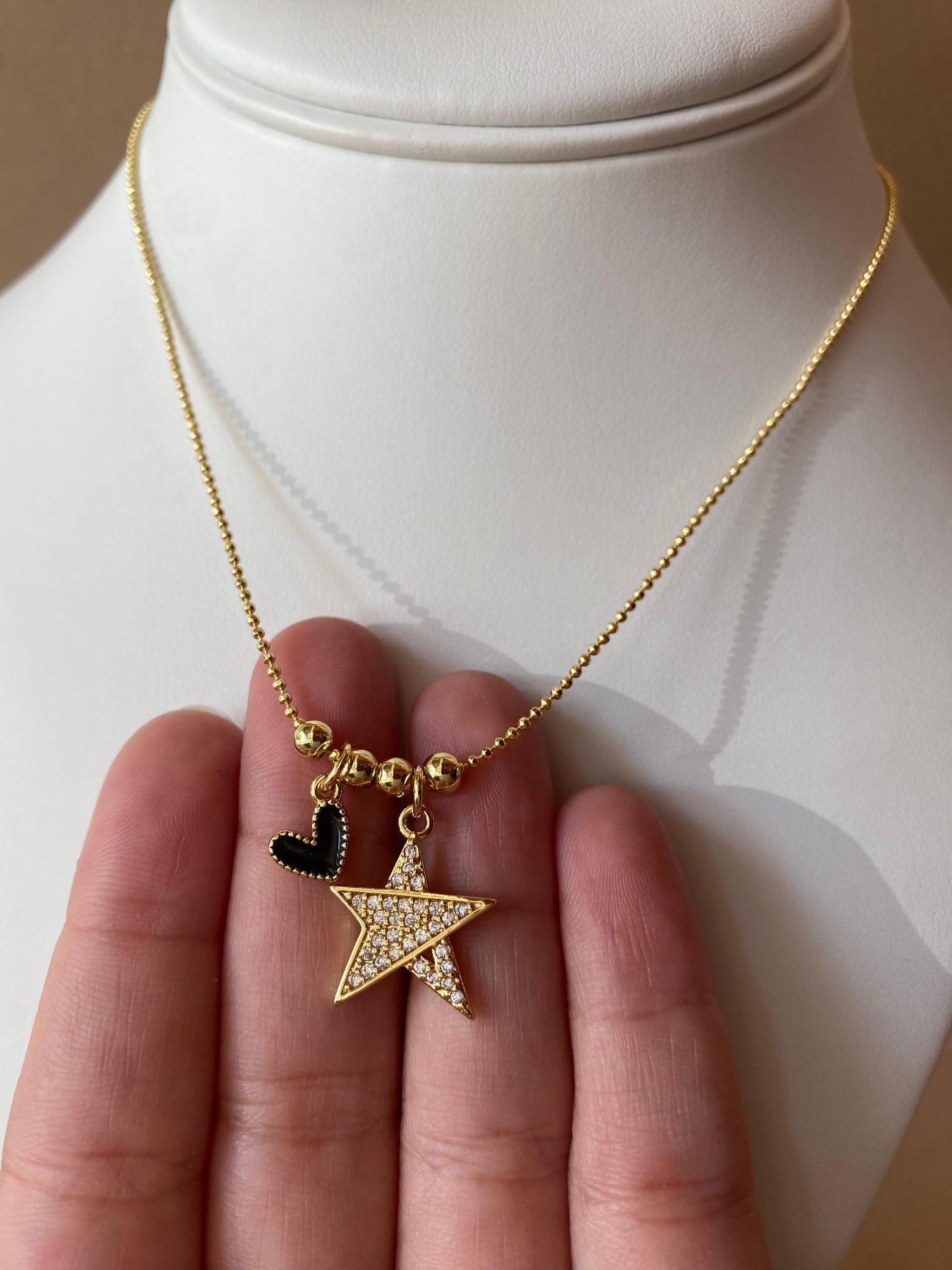 Black Heart & Star ⭐️🖤 Adjustable Necklace