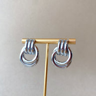 Silver Big 2 Shape Style Steel Hoops