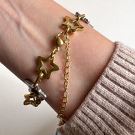 Silver & Gold Star Shape Bracelet