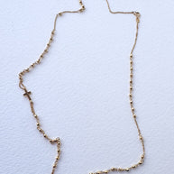 Miracle Virgin Cross 18k Solid Gold (750) Rosary Necklace