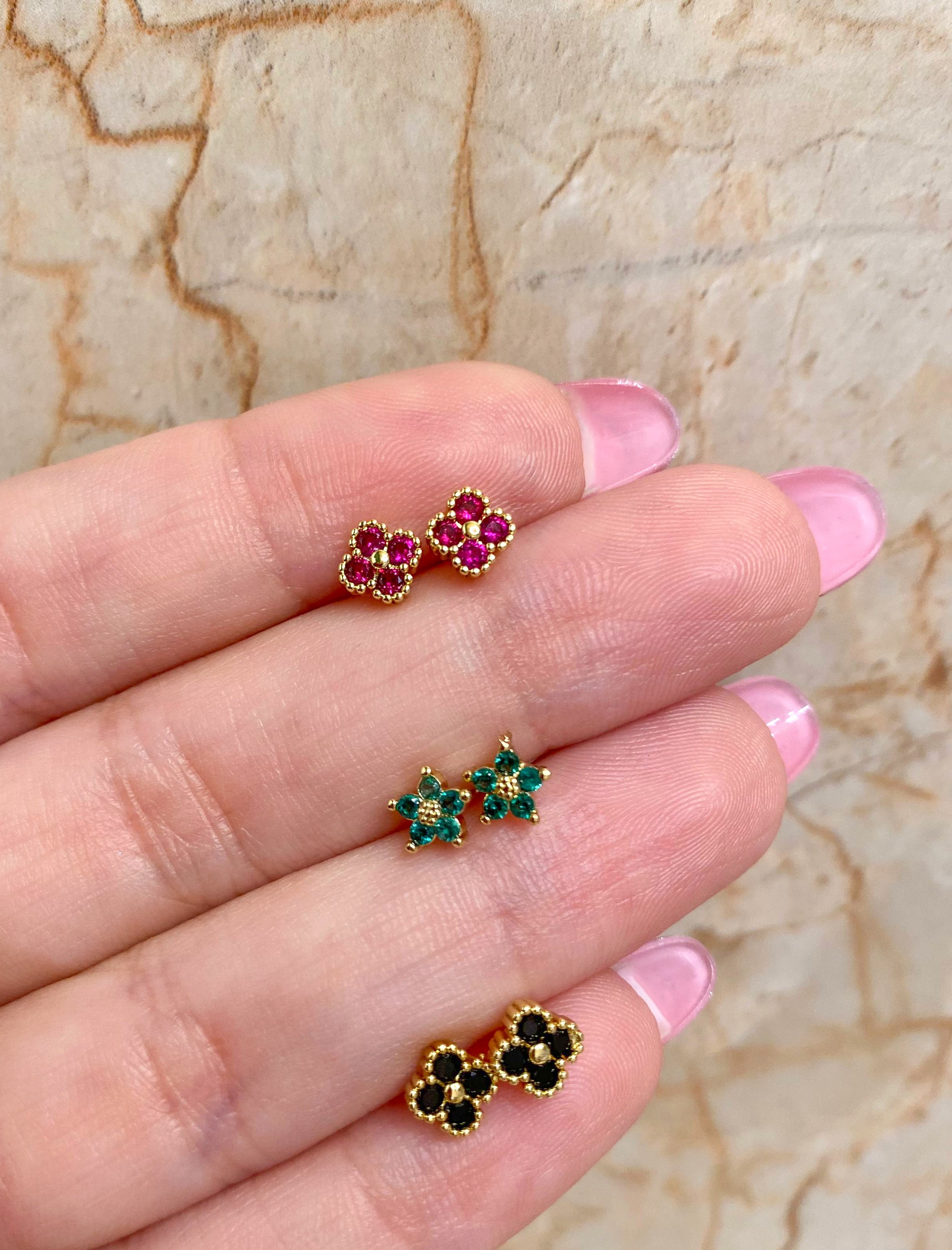 Mini Colorful Flowers Earrings