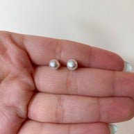 Medium Pearls Golden Steel Circular Earrings