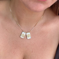 St Benedict Medal Scapular Mother of Pearl Adjustable Necklace