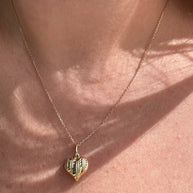Dainty Chain 14k Solid Gold Necklace with medium heart