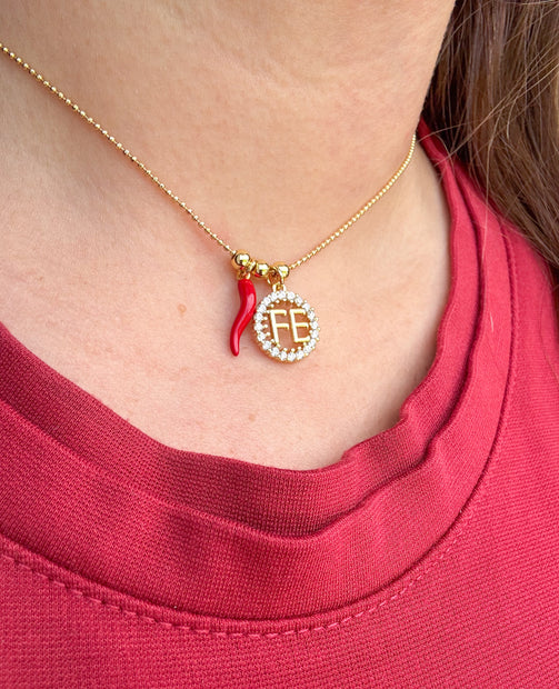 Cadena Ajustable Cuernito Rojo + FE