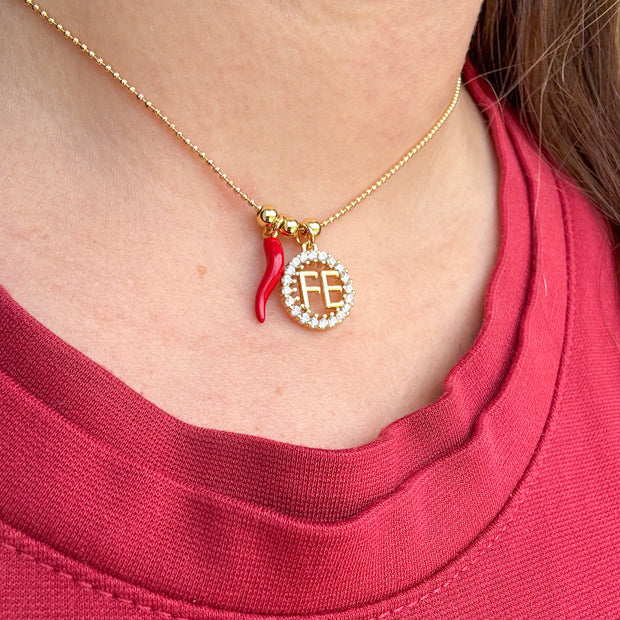 Cadena Ajustable Cuernito Rojo + FE